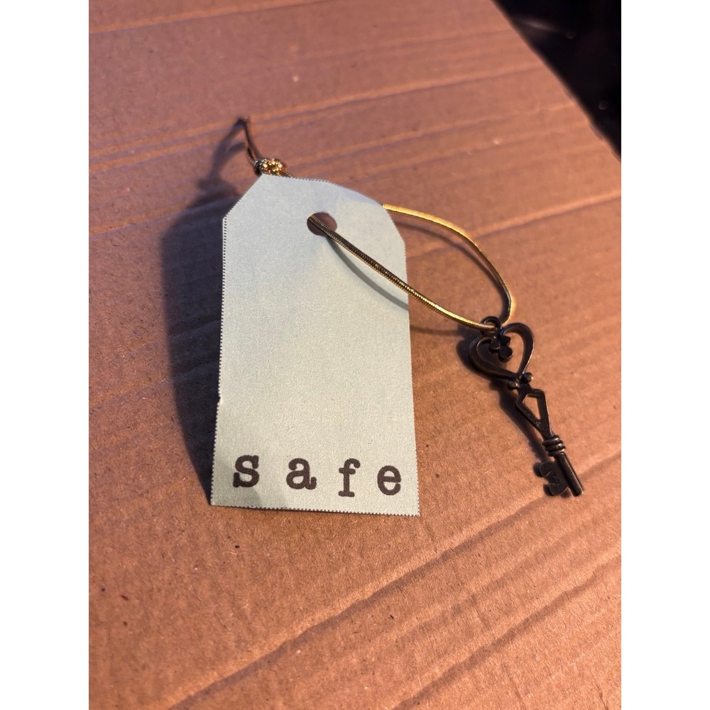 Key And Heart Charm Bronze Plated New